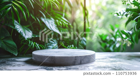 marble disc on table marble disc on table 110753936