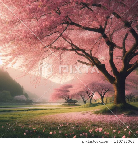 Cherry blossoms stained in the sunset Cherry blossoms stained in the sunset 110755065