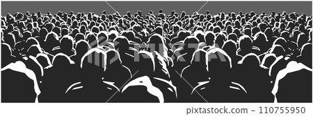 Stylized vector illustration of seated audience 110755950