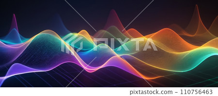 AI-generated content. Dynamic Digital Waveform in Vibrant Colors 110756463