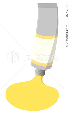 Illustration of squeezing out yellow paint 110757040