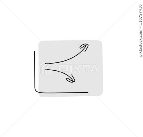 Up and down arrows graph line vector icon 110757410