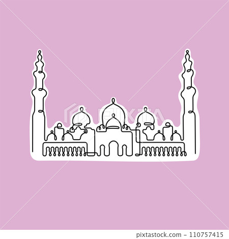 Sheikh Zayed Grand Mosque, Abu Dhabi illustration Sheikh Zayed Grand Mosque, Abu Dhabi illustration 110757415