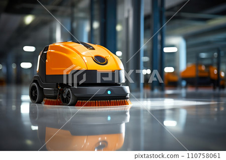 Gleaming Excellence: Close-Up of Robot Polishing Machine at Work Gleaming Excellence: Close-Up of Robot Polishing Machine at Work 110758061