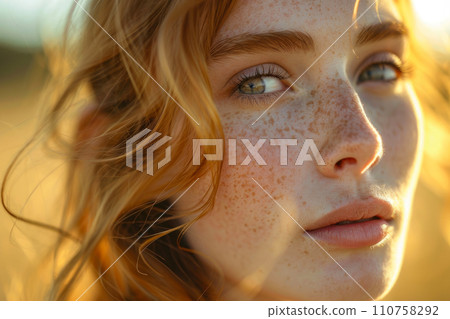 Whispers of Nature: Freckled Beauty in Sunlight Whispers of Nature: Freckled Beauty in Sunlight 110758292