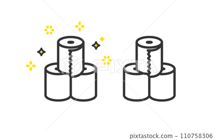 Image illustration of new toilet paper, unused disaster prevention goods 110758306