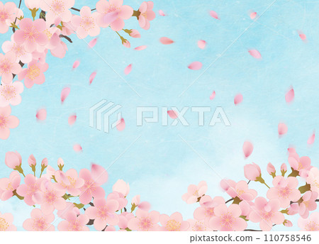 Simple illustration of cherry blossoms in full bloom Simple illustration of cherry blossoms in full bloom 110758546