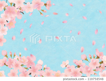 櫻花盛開的簡單插畫 櫻花盛開的簡單插畫 110758548