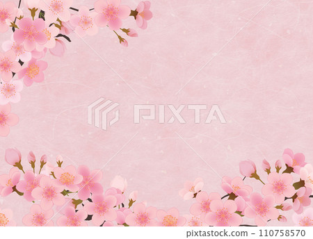 Background material of cherry blossoms with falling petals 110758570