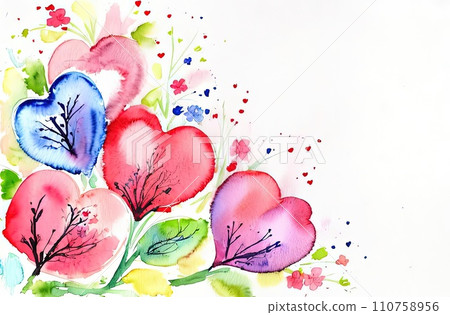Valentines day watercolor abstract flowers pastel background banner. Perfect for Valentines Day card, romantic themed design, voucher, greeting card, wrapping paper. Concept love. Copy space. Valentines day watercolor abstract flowers pastel background banner. Perfect for Valentines Day card, romantic themed design, voucher, greeting card, wrapping paper. Concept love. Copy space. 110758956