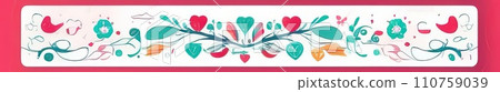 Valentines day flat abstract pink, azure hearts pastel background banner. Perfect for Valentines Day card, romantic themed design, voucher, greeting card, wrapping paper. Concept love. Copy space. Valentines day flat abstract pink, azure hearts pastel background banner. Perfect for Valentines Day card, romantic themed design, voucher, greeting card, wrapping paper. Concept love. Copy space. 110759039