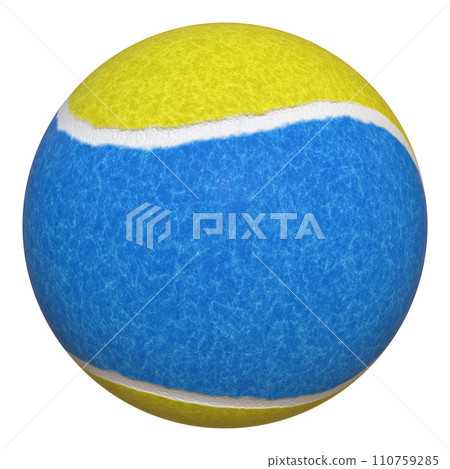 One yellow-blue tennis ball isolated on a white background. One yellow-blue tennis ball isolated on a white background. 110759285