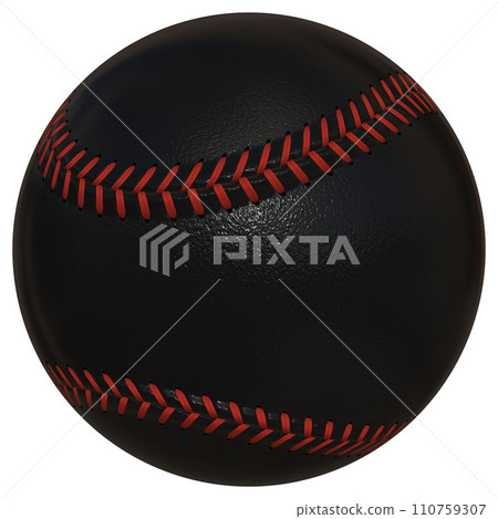 Close-up of black baseball ball. Advertising for Sports, Sports Betting, Baseball match. Modern stylish abstract ball. Close-up of black baseball ball. Advertising for Sports, Sports Betting, Baseball match. Modern stylish abstract ball. 110759307
