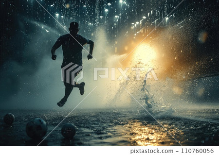 AI-generated content. Football or Soccer player at championship match. Generative AI 110760056