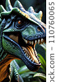 Closeup of a dinosaur illustration 3d drawing cartoon artwork 110760065