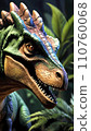 Closeup of a dinosaur illustration 3d drawing cartoon artwork 110760068
