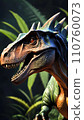 Closeup of a dinosaur illustration 3d drawing cartoon artwork 110760073