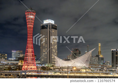冬季神戶臨海樂園港口塔點燈 兵庫縣神戶市 110760574