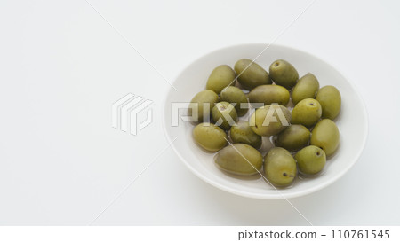 Image of olive fruit (pickled in salt water) 110761545