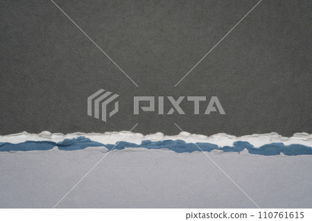 abstract landscape in black, gray and blue pastel tones - a collection of handmade rag papers 110761615