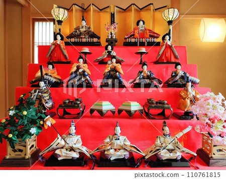 Doll's ornament of the Hina Matsuri Doll's ornament of the Hina Matsuri 110761815