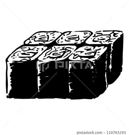Hand-drawn illustration of Kanpyo rolls 110763293