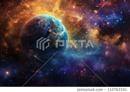 Space and earth AI-generated image AI image 110763591