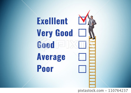 Opinion assessment concept with various options Opinion assessment concept with various options 110764237