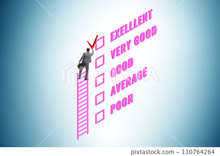 Opinion assessment concept with various options Opinion assessment concept with various options 110764264