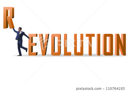 Evolution turning into revolution concept 110764285