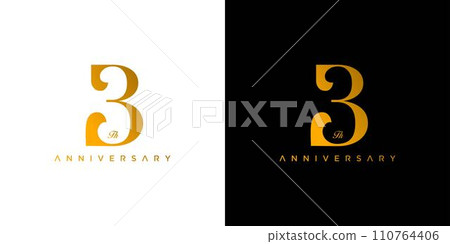 Modern and elegant number 3 logo design Modern and elegant number 3 logo design 110764406