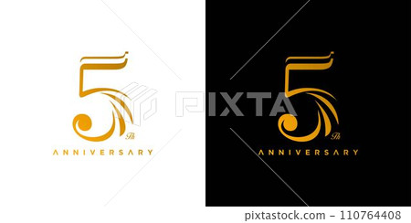 Modern and elegant number 5 logo design 110764408