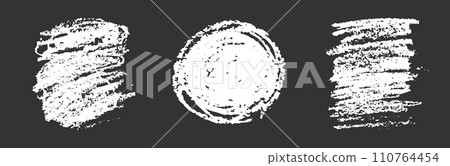 Chalk texture stain set. Hand drawn chalk background doodle effect stain collection for crayon brush design, scratch frame shape. Crayon texture pencil effect. Vector Chalk texture stain set. Hand drawn chalk background doodle effect stain collection for crayon brush design, scratch frame shape. Crayon texture pencil effect. Vector 110764454