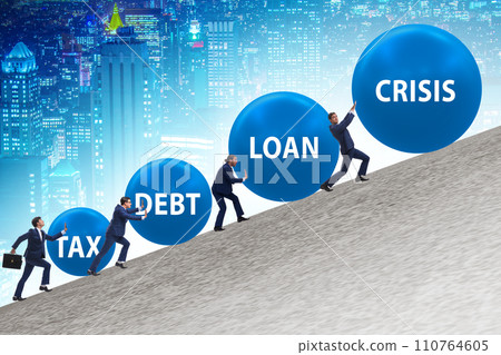 Businessman facing many different problems 110764605