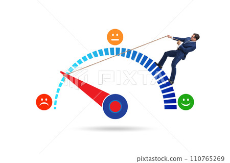 Satisfaction meter in customer opinion concept Satisfaction meter in customer opinion concept 110765269
