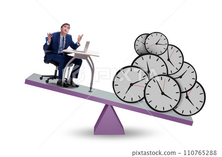 Businessman in deadline and time pressure concept Businessman in deadline and time pressure concept 110765288