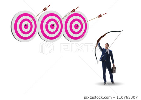 Businessman in objective setting concept Businessman in objective setting concept 110765307