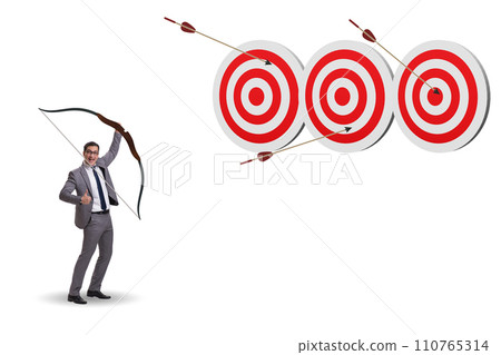 Businessman in objective setting concept Businessman in objective setting concept 110765314