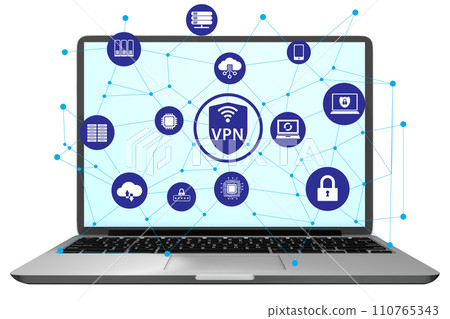 Virtual private network VPN cyber concept Virtual private network VPN cyber concept 110765343