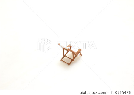 Single deck chair on white, concept of simplicity and rest Single deck chair on white, concept of simplicity and rest 110765476