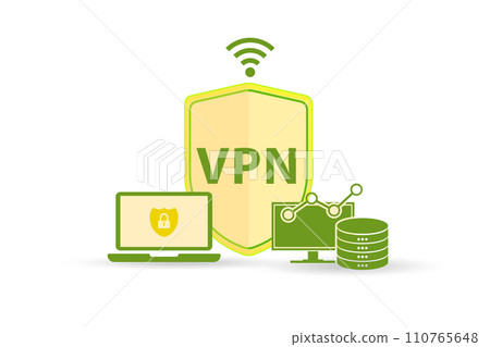 Virtual private network VPN cyber concept Virtual private network VPN cyber concept 110765648
