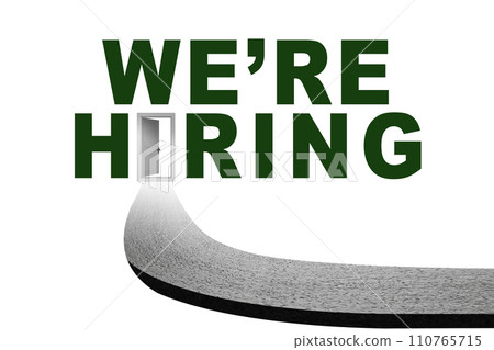 Employment concept with road leading to door 110765715