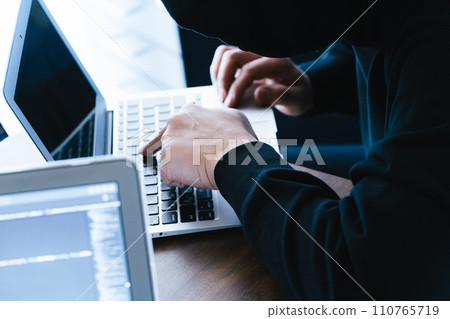 In the hands of a spy who steals company information 110765719