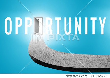 Opportunity concept with road leading to exit 110765723