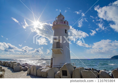 Clear winter sky and Irago Cape Lighthouse Clear winter sky and Irago Cape Lighthouse 110765864