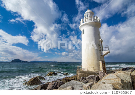 Clear winter sky and Irago Cape Lighthouse Clear winter sky and Irago Cape Lighthouse 110765867