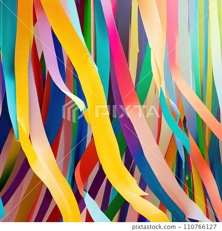 streamers of rainbow crepe paper are coming from all directions streamers of rainbow crepe paper are coming from all directions 110766127