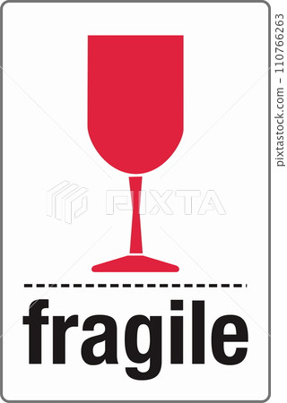 International Shipping Pictorial Labels Fragile Glass Symbol International Shipping Pictorial Labels Fragile Glass Symbol 110766263