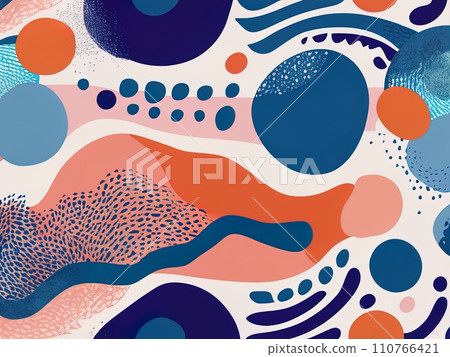 abstract shapes and textured risographe effect with Fluid organic shapes layered with multiple colors abstract shapes and textured risographe effect with Fluid organic shapes layered with multiple colors 110766421