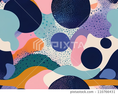 abstract shapes and textured risographe effect with Fluid organic shapes layered with multiple colors abstract shapes and textured risographe effect with Fluid organic shapes layered with multiple colors 110766431